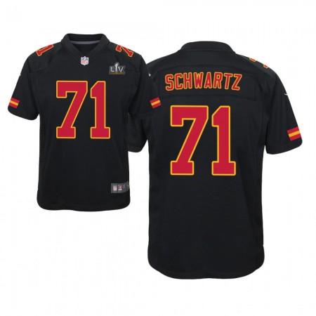 Camiseta Hombre Kansas City Chiefs Mitchell Schwartz 71 Nike Negro 2021 Super Bowl LV